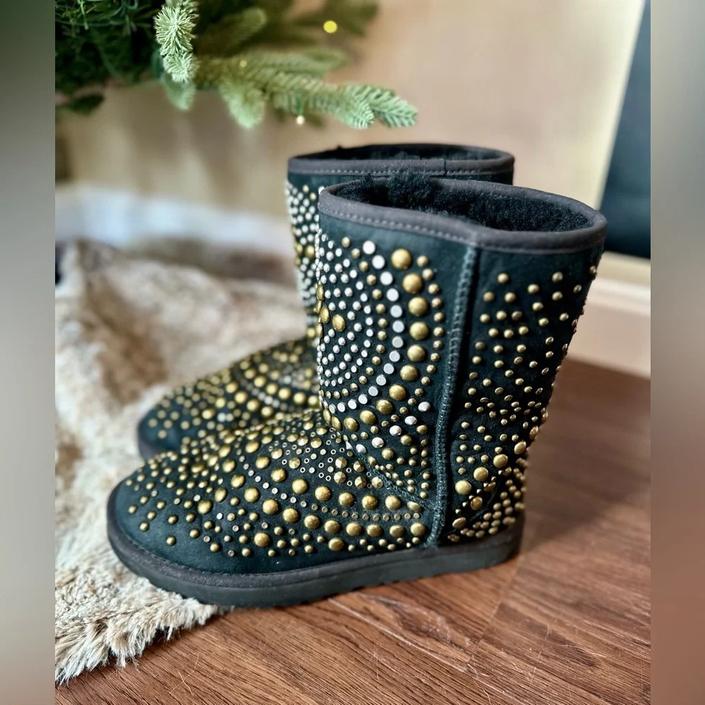 UGG X Jimmy Choo Vintage Studded Mandah Limited Edition Boots !RARE! Size 8 - Picture 4 of 16